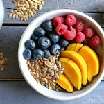 견과류 대체 식품으로 사용하는 방법 - **Prompt 1: Vibrant Nut-Free Breakfast Bowl**
    A bright and airy overhead shot of a rustic wooden...